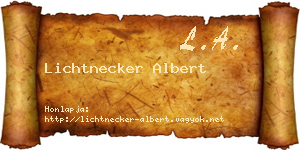 Lichtnecker Albert névjegykártya
